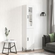 vidaXL Highboard høyglans hvit 34,5x34x180 cm konstruert tre