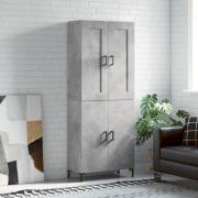 vidaXL Highboard betonggrå 69,5x34x180 cm konstruert tre