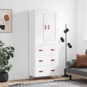 vidaXL Highboard hvit 69,5x34x180 cm konstruert tre