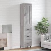 vidaXL Highboard grå sonoma 34,5x34x180 cm konstruert tre