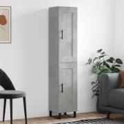 vidaXL Highboard betonggrå 34,5x34x180 cm konstruert tre