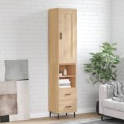 vidaXL Highboard sonoma eik 34,5x34x180 cm konstruert tre