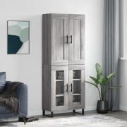 vidaXL Highboard grå sonoma 69,5x34x180 cm konstruert tre