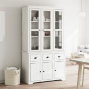 vidaXL Highboard BODO hvit 115,5x43x200,5 cm heltre furu