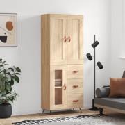 vidaXL Highboard sonoma eik 69,5x34x180 cm konstruert tre