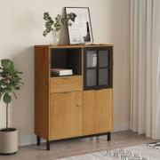 vidaXL Highboard med glassdør FLAM 92x40x122,5 cm heltre furu