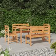 vidaXL Hagespisegruppe 5 deler heltre teak