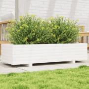 vidaXL Plantekasse hvit 110x40x26,5 cm heltre furu