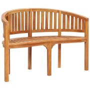 vidaXL Benk bananformet 120 cm heltre teak