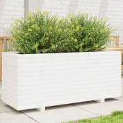 vidaXL Plantekasse hvit 110x40x49,5 cm heltre furu