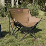 vidaXL Campingstoler med lomme 2 stk sammenleggbar brun