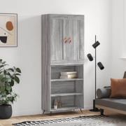 vidaXL Highboard grå sonoma 69,5x34x180 cm konstruert tre