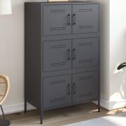 vidaXL Highboard antrasitt 68x39x113 cm stål