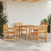 vidaXL Hagespisegruppe 5 deler heltre teak