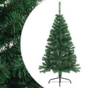 vidaXL Kunstig juletre halvt med stativ grønn 120 cm PVC