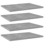 vidaXL Hylleplater 4 stk betonggrå 40x30x1,5 cm konstruert tre