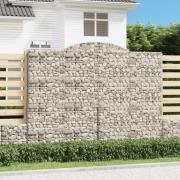 vidaXL Gabionkurver buede 7 stk 300x50x220/240 cm galvanisert jern