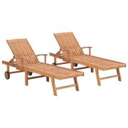 vidaXL Solsenger 2 stk heltre teak