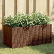 vidaXL Plantekasse med 2 potter brun 72x30x32 cm polyrotting