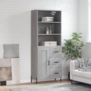 vidaXL Highboard grå sonoma 69,5x34x180 cm konstruert tre