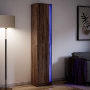 vidaXL Garderobe med LED brun eik 41,5x32,5x200 cm konstruert tre