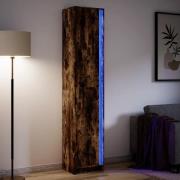 vidaXL Garderobe med LED røkt eik 41,5x32,5x200 cm konstruert tre