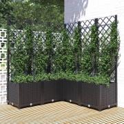 vidaXL Plantekasse med espalier svart 120x120x136 cm PP