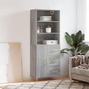 vidaXL Highboard grå sonoma 69,5x34x180 cm konstruert tre