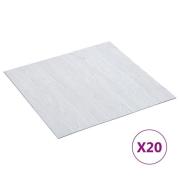 vidaXL Selvklebende gulvplanker 20 stk PVC 1,86 m² hvit