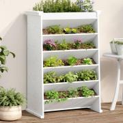 vidaXL Vegghengt plantekasse 6 etasjer 69x40x101,5 cm heltre furu