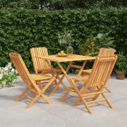 vidaXL Hagespisegruppe 5 deler heltre teak