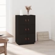 vidaXL Highboard svart 67x40x108,5 cm heltre furu