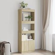 vidaXL Highboard sonoma eik 63x33x180 cm konstruert tre