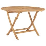 vidaXL Sammenleggbart hagebord Ø 120 cm heltre teak