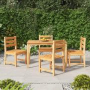 vidaXL Hagespisegruppe 5 deler heltre teak