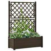 vidaXL Plantekasse med espalier 100x43x142 cm PP mocca