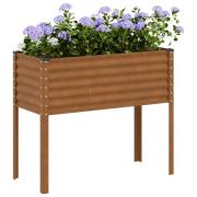 vidaXL Plantekasse 100x41x90 cm oksidert stål