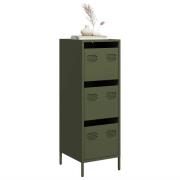 vidaXL Highboard olivengrønn 39x35x103,5 cm stål