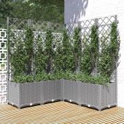 vidaXL Plantekasse med espalier lysegrå 120x120x136 cm PP