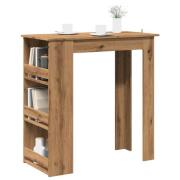 vidaXL Barbord med oppbevaring artisan eik 102x50x103,5 cm