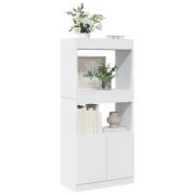 vidaXL Highboard hvit 63x33x140 cm konstruert tre