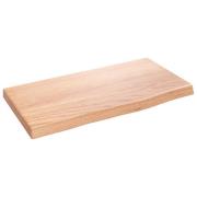 vidaXL Vegghylle lysebrun 40x20x2 cm behandlet heltre eik