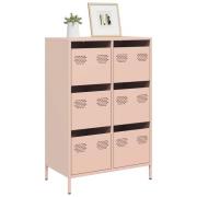 vidaXL Highboard rosa 68x39x101,5 cm stål