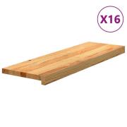 vidaXL Trappetrinn 16 stk lysebrun 80x25x2 cm heltre eik