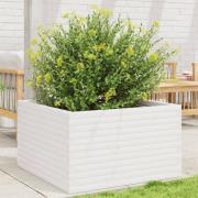 vidaXL Plantekasse hvit 80x80x46 cm heltre furu