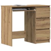 vidaXL Skrivebord artisan eik 90x45x76 cm konstruert tre