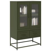 vidaXL Highboard olivengrønn 68x39x111,5 cm stål