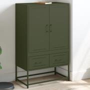 vidaXL Highboard olivengrønn 68x39x111,5 cm stål