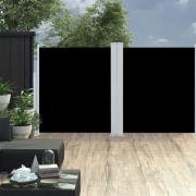 vidaXL Uttrekkbar sidemarkise dobbel 170x600 cm svart