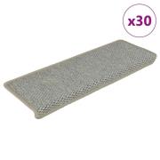 vidaXL Selvklebende trappematter sisal 30 stk 65x21x4 cm grønn